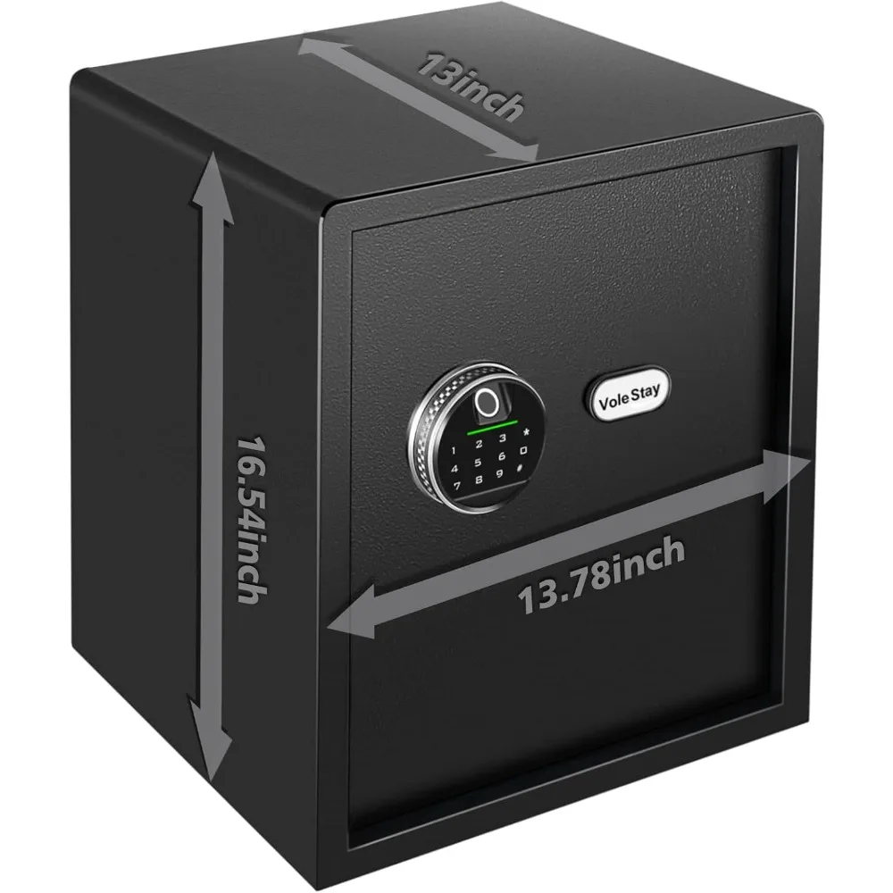 Biometric Home Safe, Fingerprint Gun Safe Lock Box,Money Box for Jewelry Handgun Cash Valuables,Perfect for Home/Office/Hotel, B