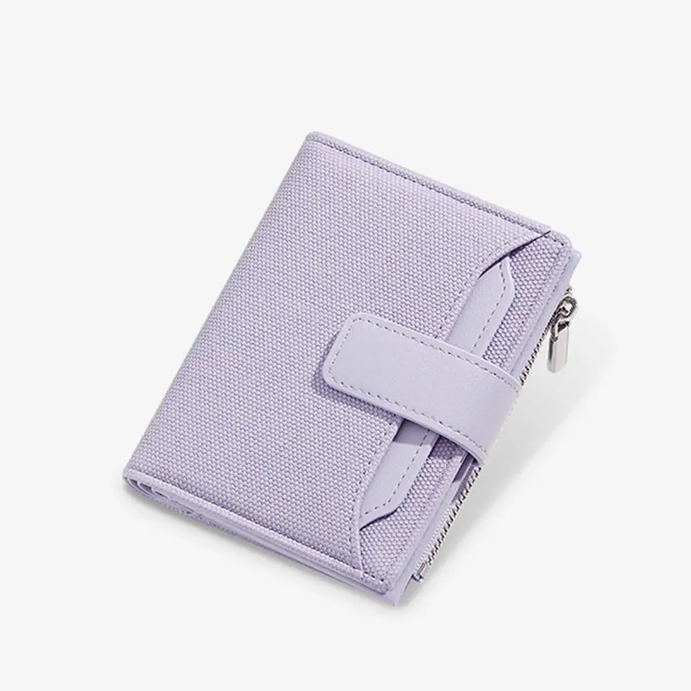 Practical PU Leather Women's Wallet Multi-Cards Slot Solid Color Credit Cards Holder 2 Folds Anti-theft Mini Coin Pocket Student