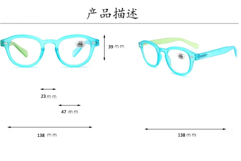 +1,0 ~ +4,0 Reisnägel Kunststoff Presbyopiebrille Ovale neutrale Lesebrille Farbblockierte Schutzbrille – Detail 1