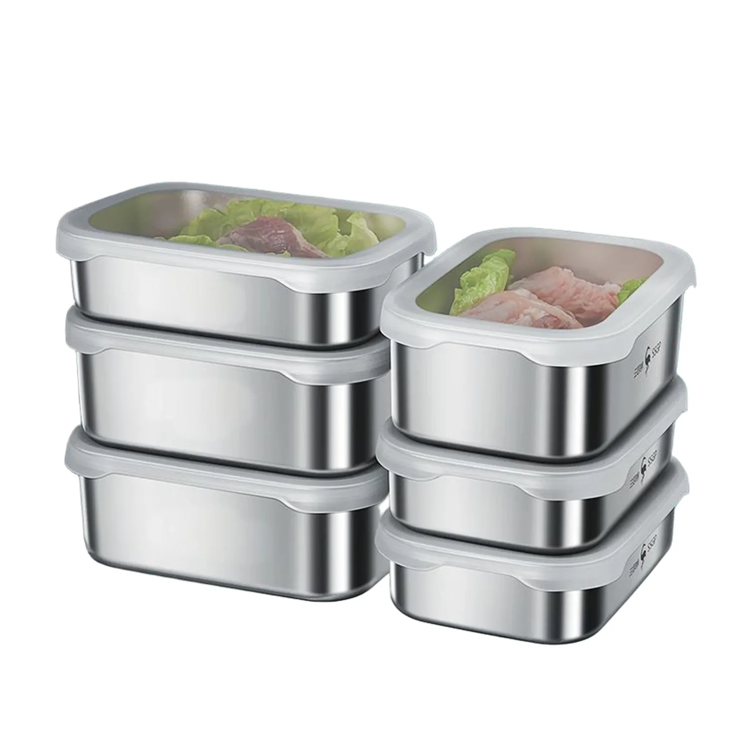 

LFGB Certification 316L Stainless Steel Food Preservation Box with Freezer-safe Silicone Cover Vegetable Fresh Keeping Container