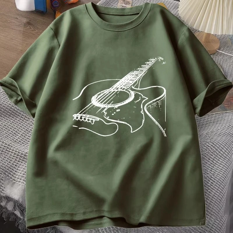 Acoustic Guitar T-Shirt Musician Tee Think Out Loud Apparel, Guitar Player Shirt Gift for Men Cool Band Shirt Music Lover Artist