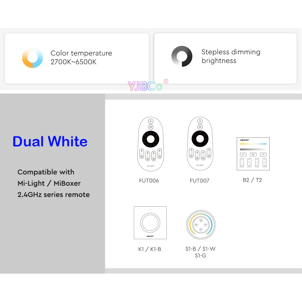 Imagem -05 - Controle de Gateway 2.4g Rgb Cct 6w 12w 25w 48v 2.4g Luz de Teto Dual White Controle de Gateway rf