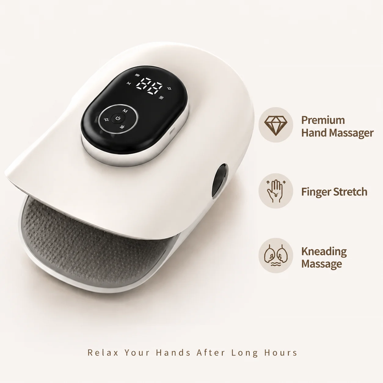 Premium Hand Massager with Finger Stretch Kneading Massage Air Compression Rechargeable Hand Relaxation Device for Office Worker