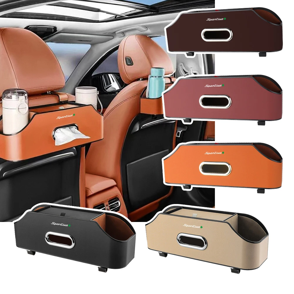 Multifunctional Car Seat Back Storage Box Leather Tissue Box Water Cup Mobile Phone Holder For Chevrolet Cruze Captiva Malibu 