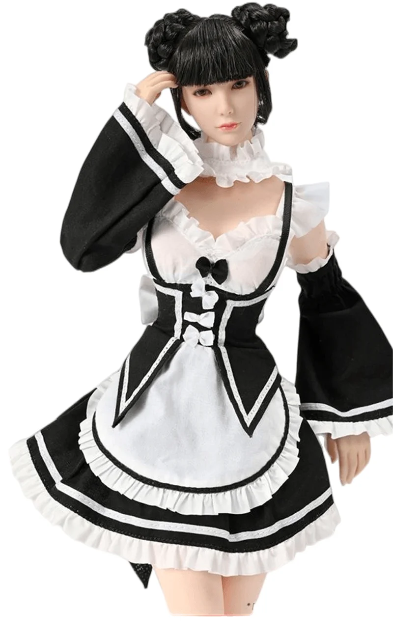 ZYSZY 5049 1/6 Scale Soldier  Maid DressLace Dress Waist Cuff Neck Ring Set Spot 12 Inch Action Figure Body Doll DIY