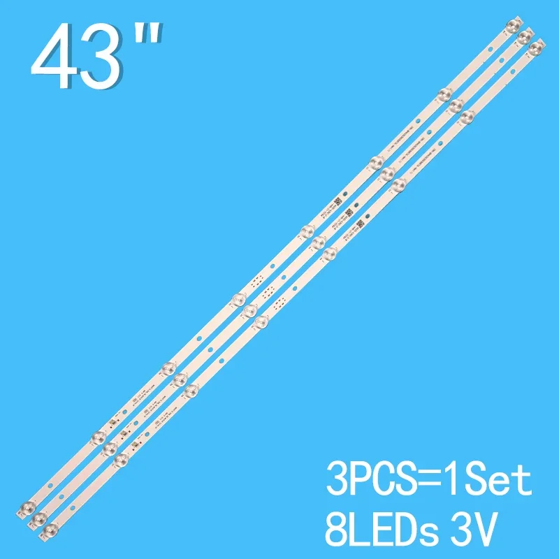 

3PCS LED Backlight 8Lamp For MI 43"TV L43M5-AZ L43M5-AD L43M5-AU CRH-BH433030030873L-Rev1.1 MI43T18_3X8_2W_MCPCB