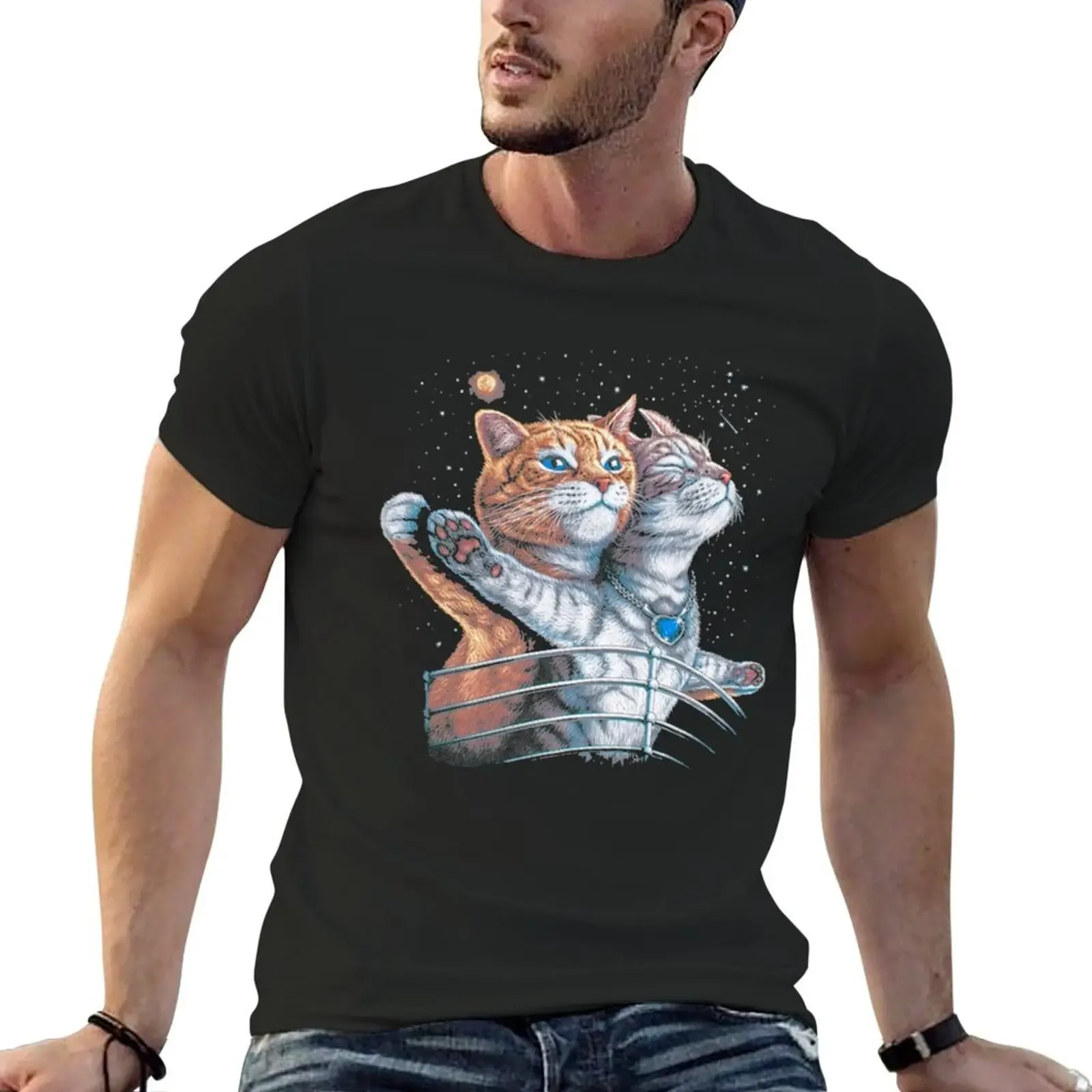 Titanic cats - funny gifts T-Shirt shirts graphic tees custom t shirt kawaii clothes mens graphic t-shirts