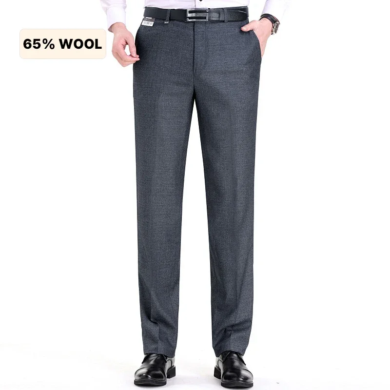 Top-Quality Men\'s Woolen Trousers - Traf Suit Pants,Business Formal,Trousers for Men, Man Pants, Naples Wool Dress Pants for Men