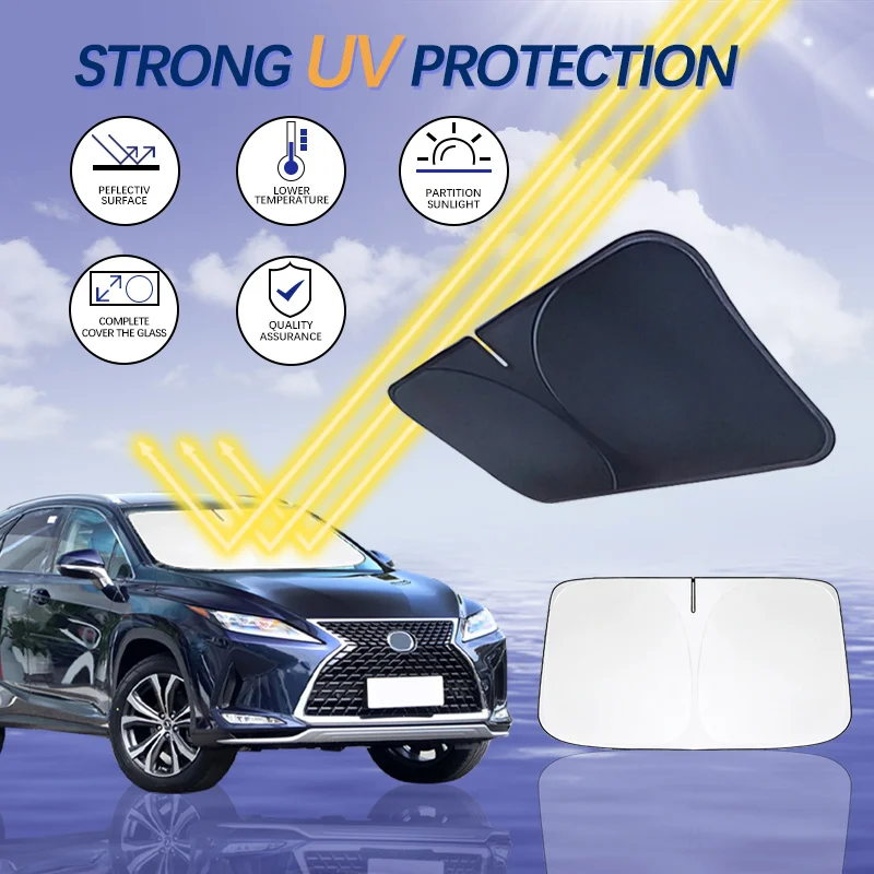 Car Sun Visor Front Windshield Sunshade Heat Insulation Summer Auto Accessories For Lexus RX RX300 RX330 RX270 RX20
