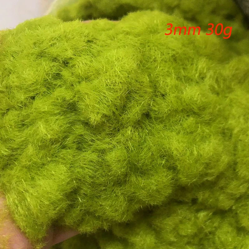 ナイロン静的植木粉,シミュレーションモス,グラス,砂テーブル,景観材料,3mm, 5mm,バッグあたり30g