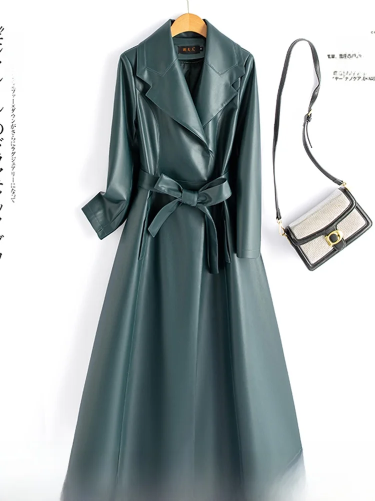 

Ning Genuine Leather Coat Women's Mid-Length 2025 New Autumn Winter Faion Korean Version Slimming Knee-Length Leather...