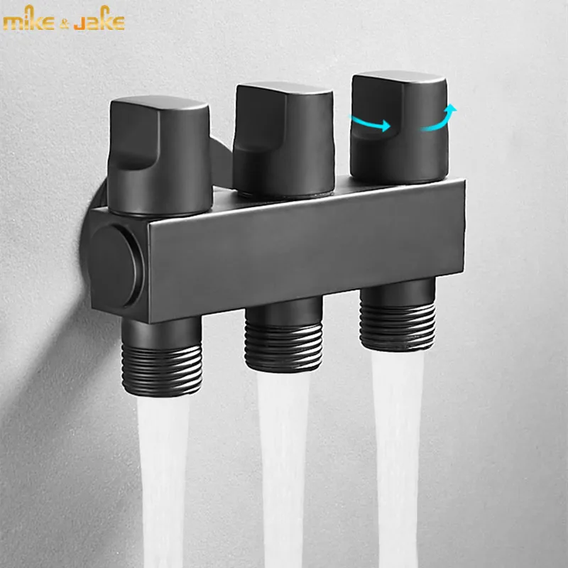 

One in three out toilet angle valve with independent switch water tap valve toilet multi-function angle valve single cold tap