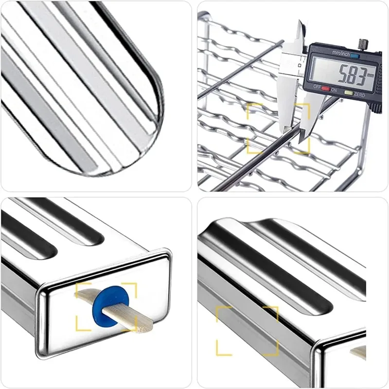 Ice Lolly Mold 304Stainless Steel Popsicle Mold Ice Cream Mould with Stick Holder Base Lolly Maker Set DIY Freezer Set of 2/6/10