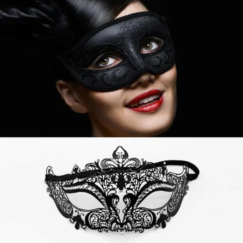 1 pz Sexy Ladies Masquerade Ball Mask maschera per gli occhi del partito veneziano Lace Up nuovo Costume di carnevale nero Sexy Party Decor