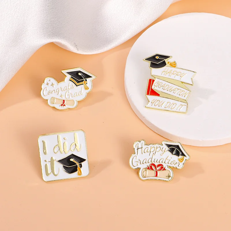 Parabéns Grad broches para estudantes, coleção graduação, alfinetes de esmalte, eu sou isso, chapéu do médico, presente, novo