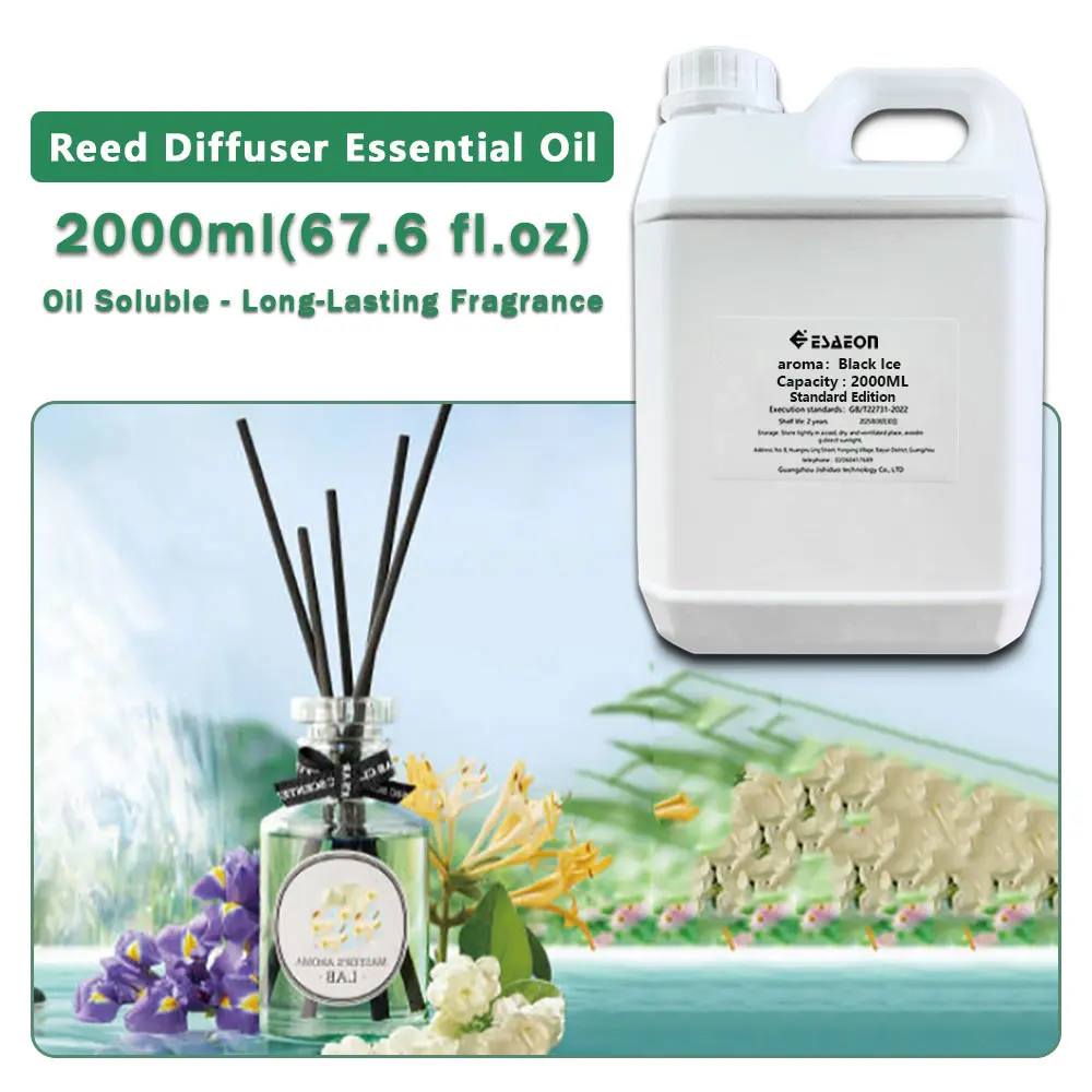 ESAEON Essential Oils - Vine Diffuser Replenishes Aromatic Oil, Aroma Reed Diffuser Oil, Black lce/Kempinski 2000ML (67.6 fl.oz)