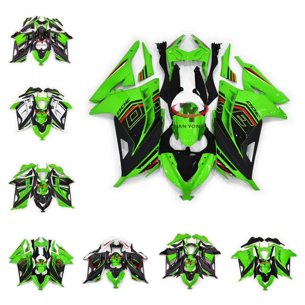 Motorcycle Full Fairing Kits For Kawasaki ninja300 2013-2017 Fit NINJA 300 Bodywork Cowling Injection Green Classic Prints