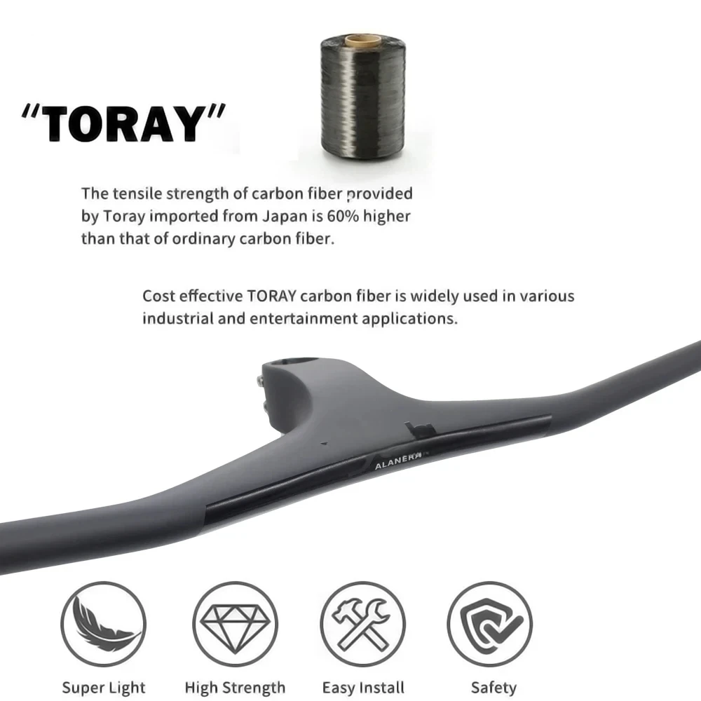 Integrierter MTB-Lenker aus DEDA-Kohlefaser -17 ° Rise 28,6 mm Lenkklemme 740 mm 760 mm 780 mm 800 mm Breite – Detail 1
