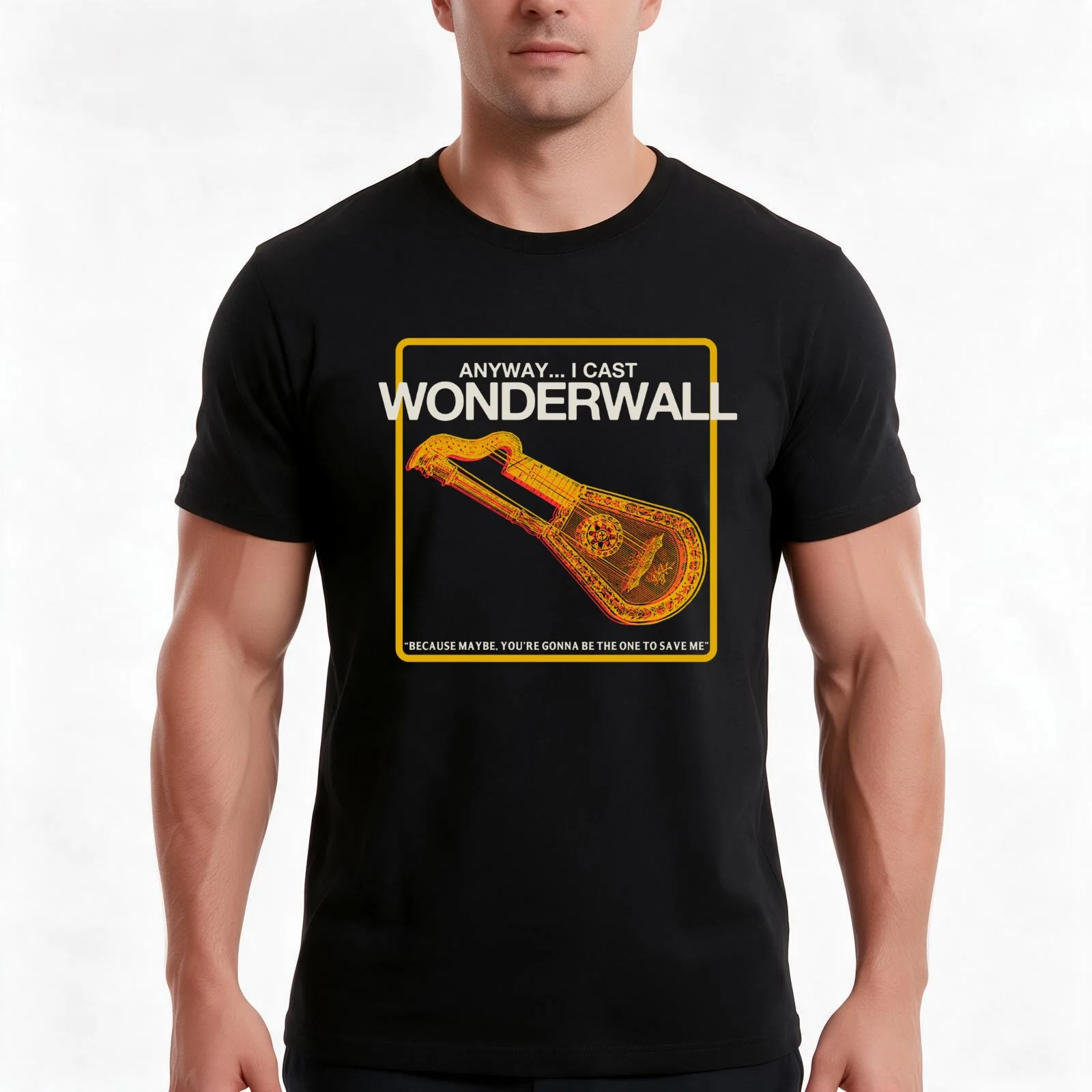 Anyway...I Cast Wonderwall Tshirt T-Shirt Summer Casual Cotton Tee, Unisex Men Women