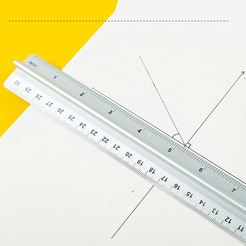 30cm/40cm Aluminum Ruler with Metal Scale - Precision Measuring Tool for Students, Office & Engineering