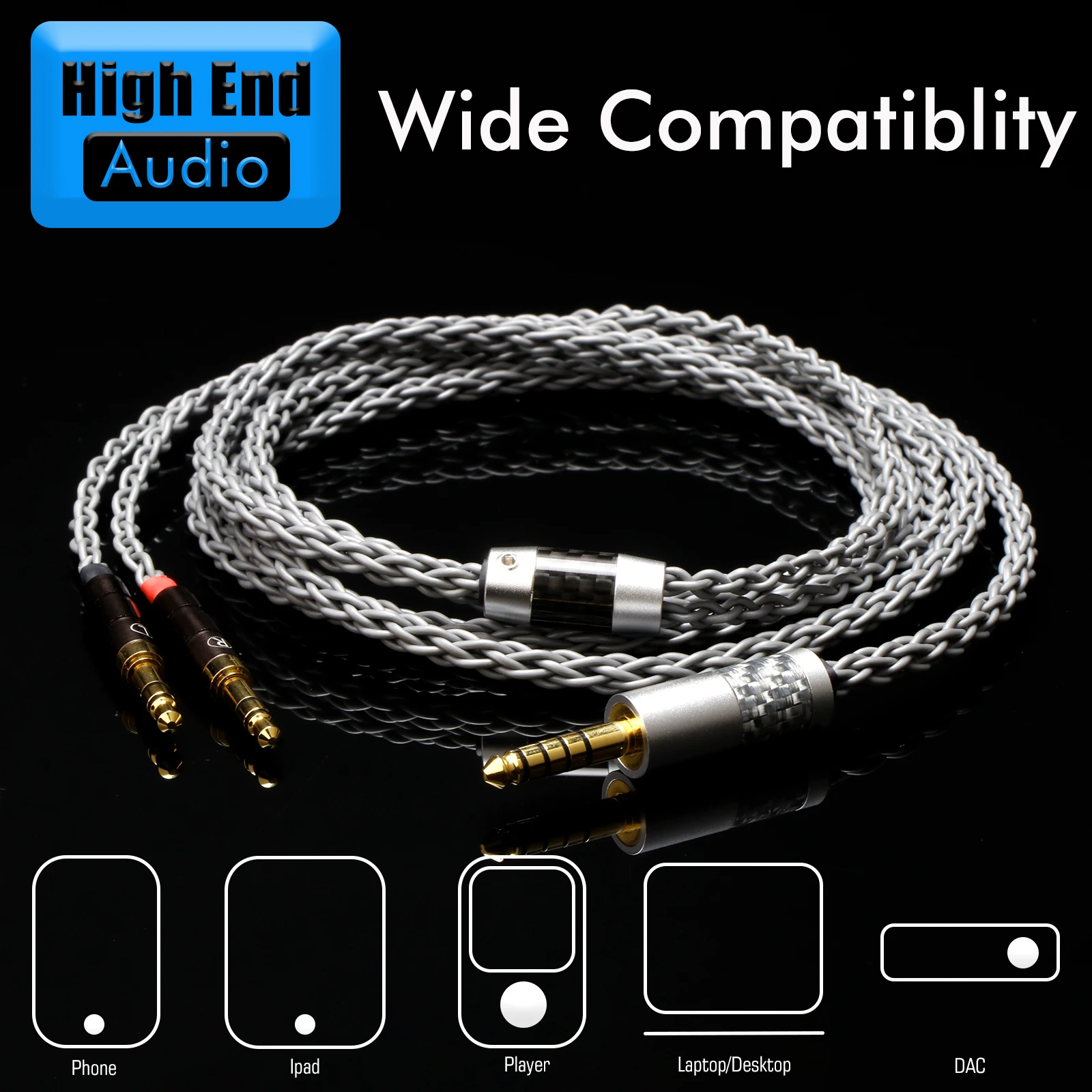 Preffair 6N OCC Silver Plated dual Gold plated 3.5mm Headphone adapter Cable Upgrade For sundara HE1000se HE6se he400 Z7M2