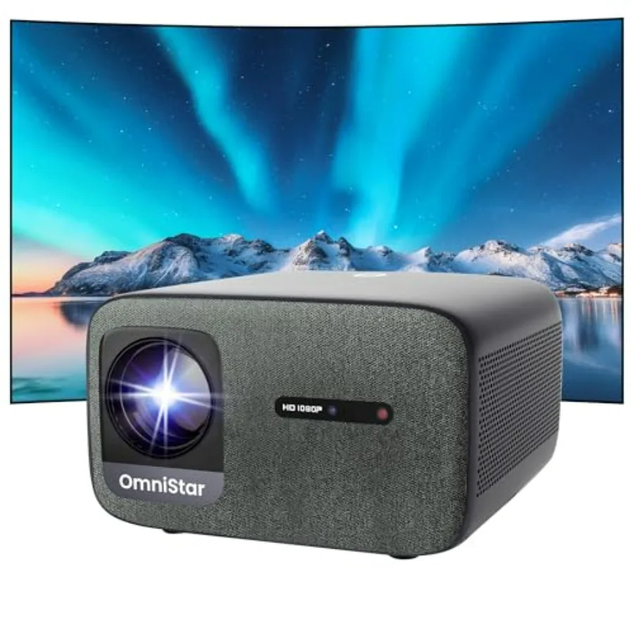 

Мини-проектор с Wi-Fi и Bluetooth, поддержка 1080P Full HD и 4K, 1500 ANSI, автофокус, совместимость с iPhone, iOS, Android TV