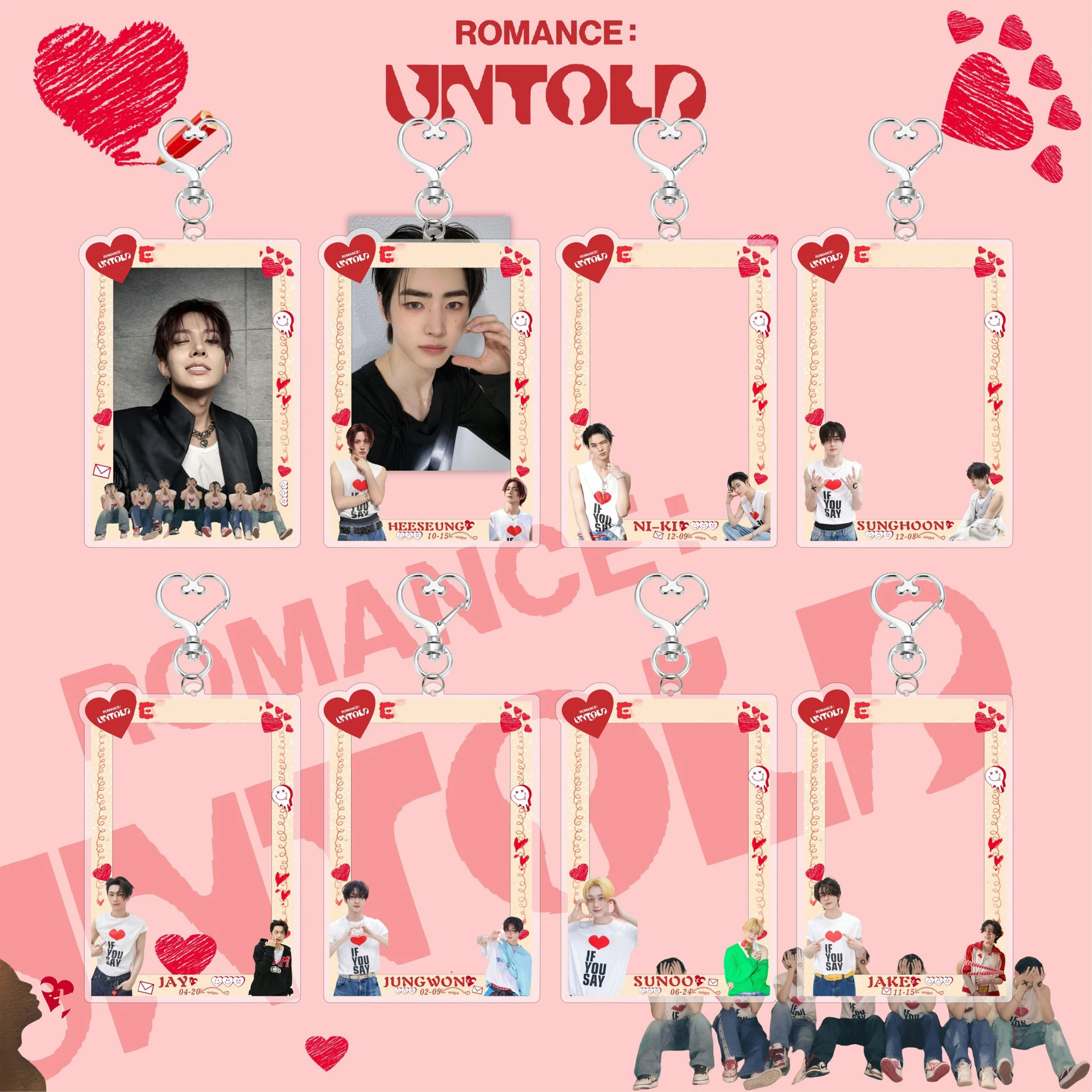 Acrylic Kpop Photocards Holder Keychain NEW Album Key Ring Kpop Accessories Merch Fun Gifts
