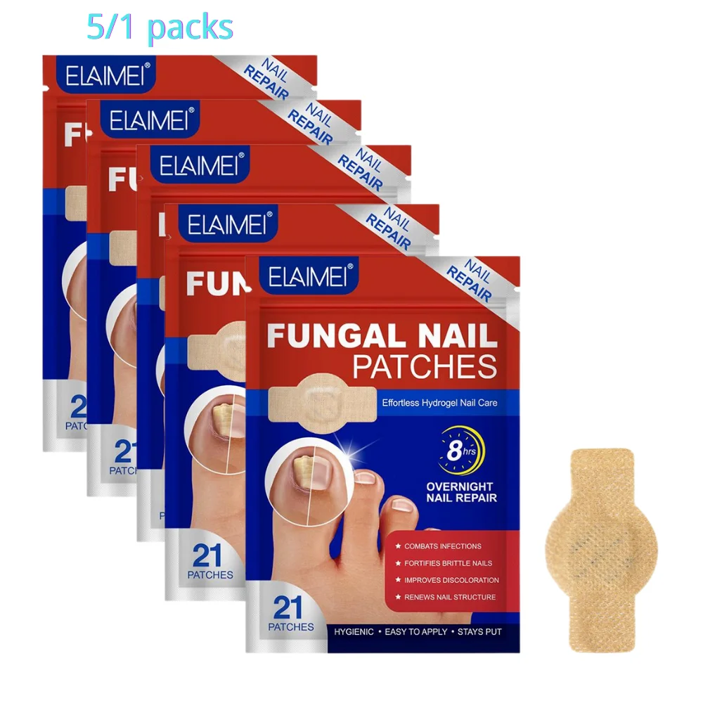 Gray Toe Nail Sticker Fungal Nail Repair Patch Ingrown Correction Sticker Toenail Care Paronychia Nail Treatment Patch 1/5 Packs