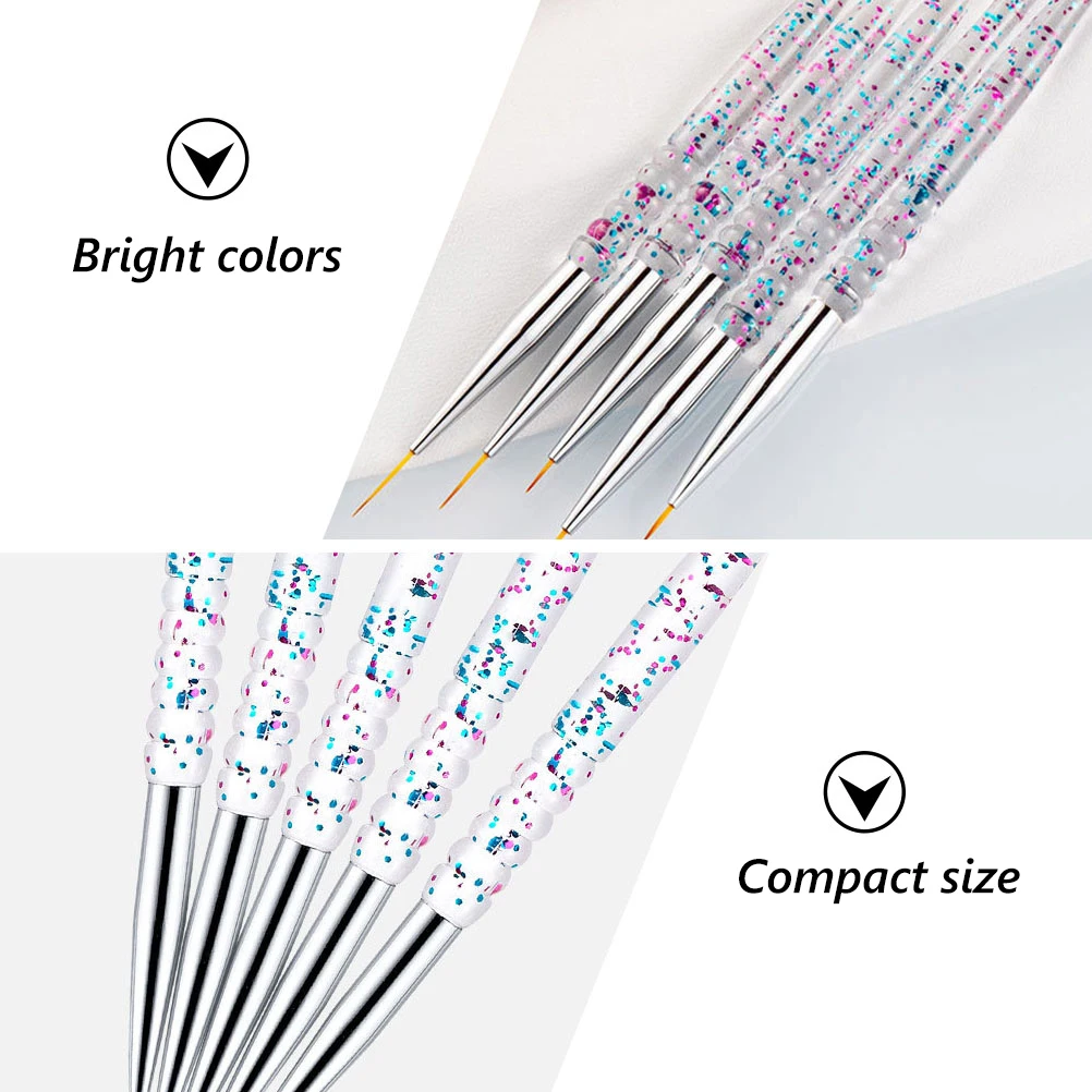 Stylos pour Nail Art, 5 pièces, acrylique Durable, poignée confortable pour bricolage, Design de manucure, outil de peinture des ongles élégant, accessoire d'approvisionnement pour Salon