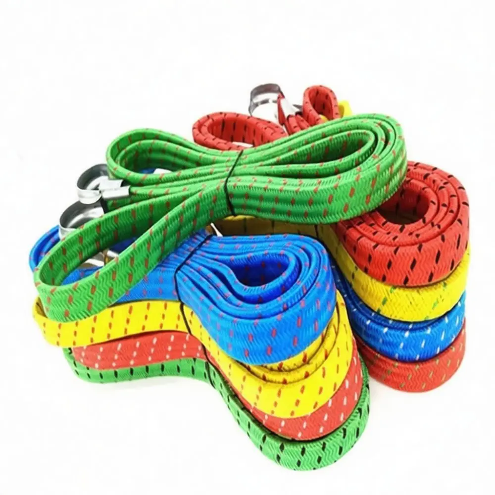 Thickened Elastic Cargo Strap For Motorcycle Luggage Rack High Stretch Bungee Band With Hooks For Daily Storage