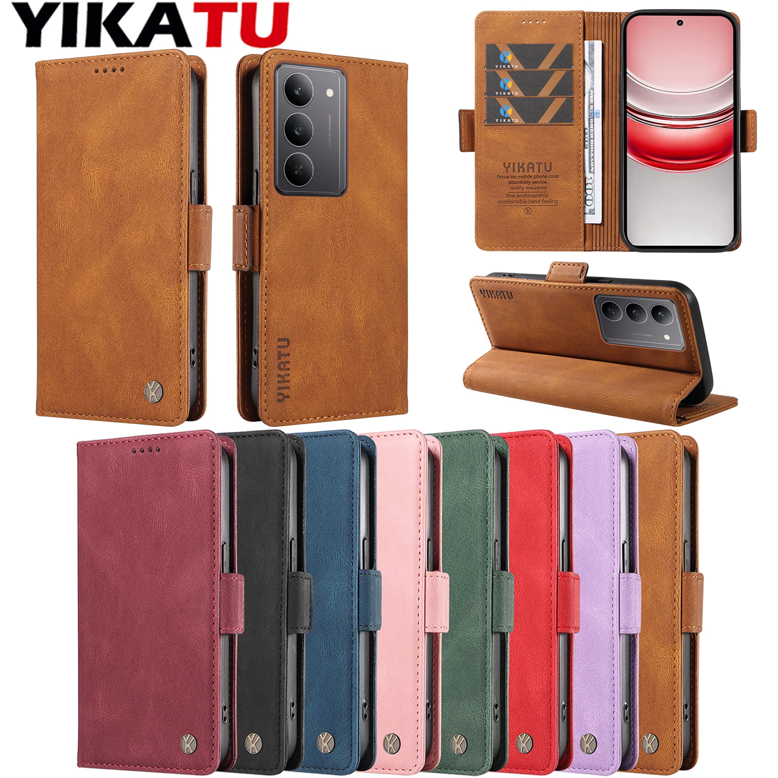 Card Holder Wallet Leather Case For OPPO 4 6 7 Z 5 F 8 Lite 8 T 13 A 12 F 11 F 10 Reno15 Pro 5G 14 F 13 FS 13F Phone Coque Cover