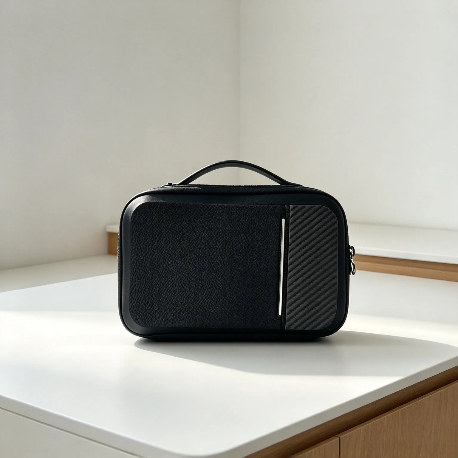 Men’s Business Travel Storage Handbag, Stylish Carbon Fiber Pattern Premium Organizer Bag