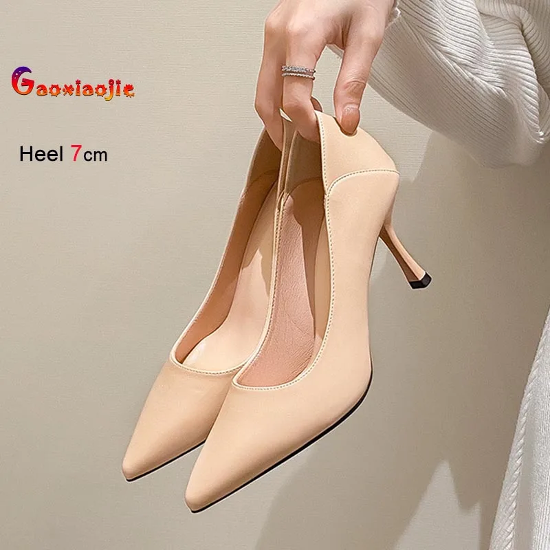 

2026 Fashion Women's Pumps Pointy Toe Shallow Mouth Stiletto Single Shoes Classic Versatile Commuting Profession Lady Heel Shoes