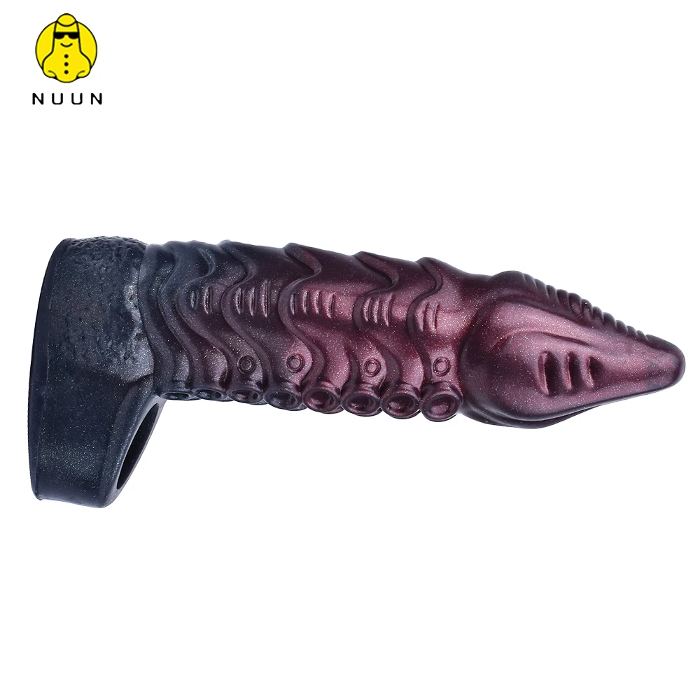 NUUN Black Tentacle Penis Sleeve Silicone Cock Sleeves Stretcher Condom to Extend Stamina Extender Enlarger Sex Toy for Men