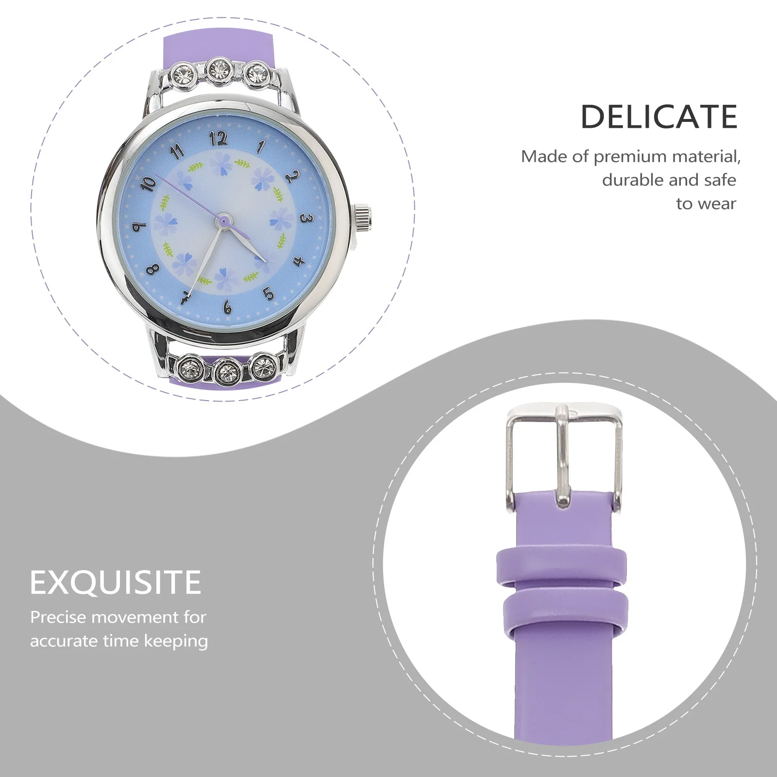 

Kids Cartoon Waterproof Quartz Watch Violet Color Adjustable Band Fashion Cool Wrist Watch Durable Comfortable for Children