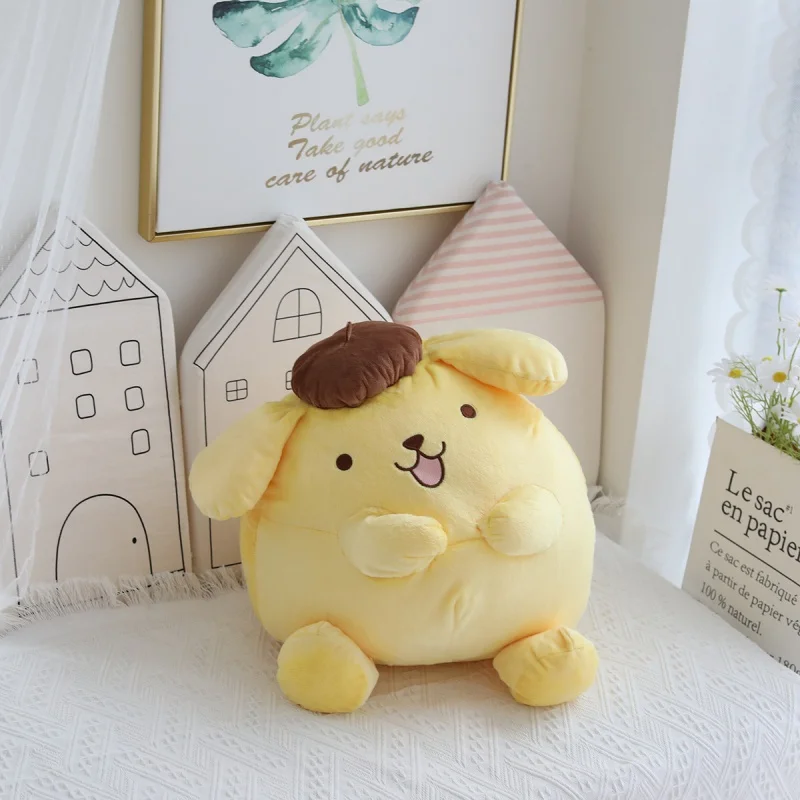 48-50cm Sanrio Pompompurin Stuffed Plush Toys Big Size Lovely Pillow Gift Kids Super Soft Pom Pom Purin Plushie Doll Room Decor