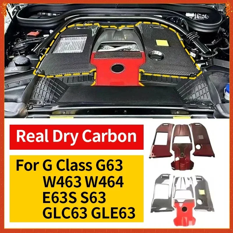 For Benz AMG G-Class W463A W464 G63 C63 E63 GLC63 GLE63 S63 For Brabus G800 G900 Dry Carbon Fiber Rocket Style Hood Engine Cover