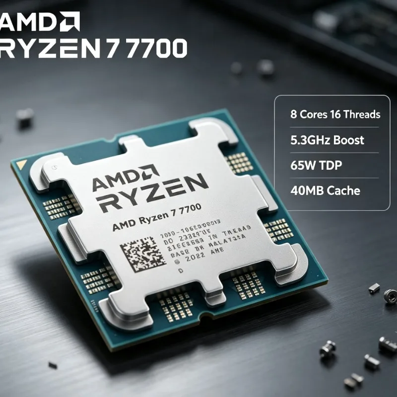 AMD Ryzen R7 7700 Gaming Central Processing Unit Zen4 Socket AM5 Desktop Game PC Parts