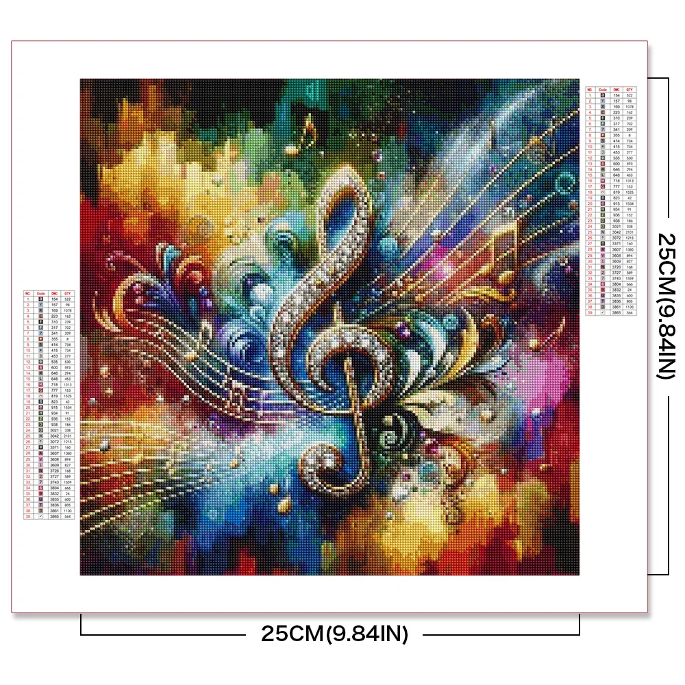 AZQSD 5D DIY Diamond Painting Musical Note Complete Kit Mosaic Scenery Cross Stitch Embroidery Fantasy Sale Home Decor Items