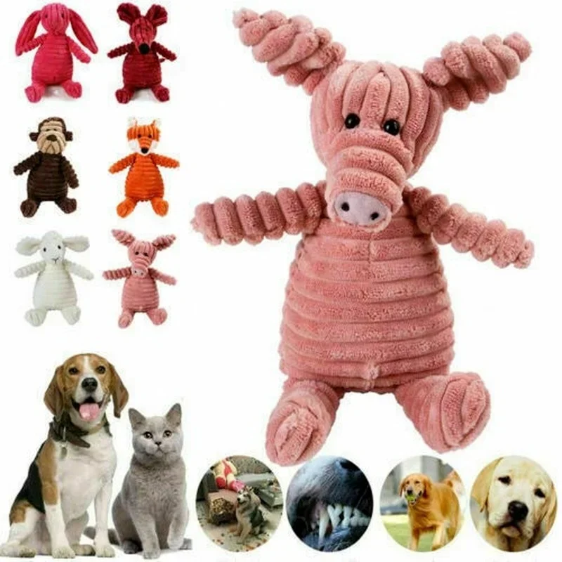 Cute Pet Dog Chew Toy Squeaker Squeaky Soft Plush Play Sound Puppy Teeth Toys