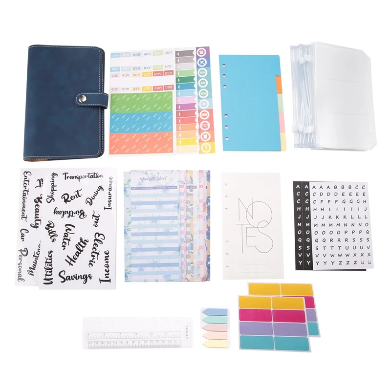 

Budget Planner, PU Binder, A6 Budget Binder, With 12 Budgeting Money Envelopes, 12 Budget Sheets, Labels And 1 Ruler