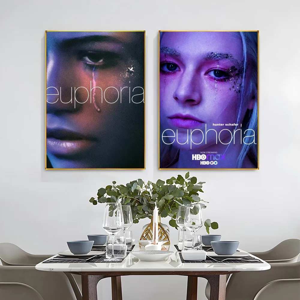 1PC Euphoria TV Series Poster Self-adhesive Art Waterproof Paper Sticker Coffee House Bar Room Wall Decor