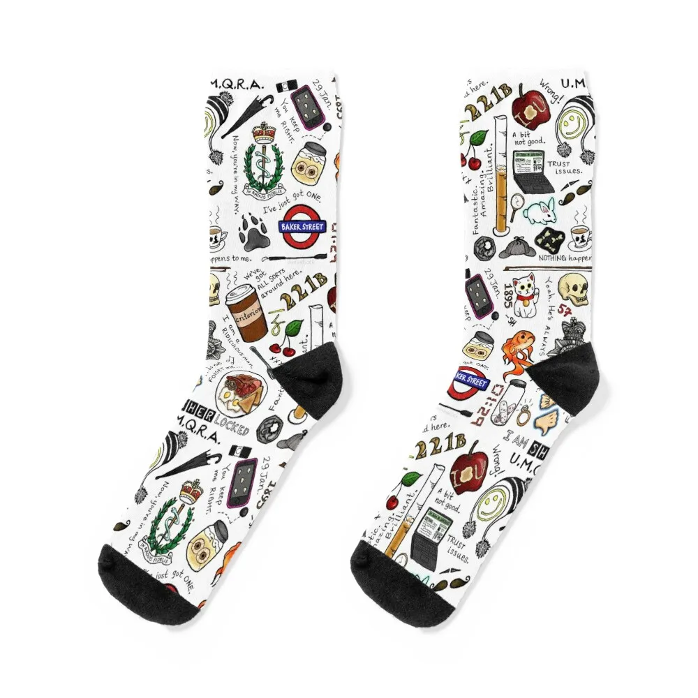 

Sherlock Collage (color) Socks sports and leisure man Socks For Women Men's