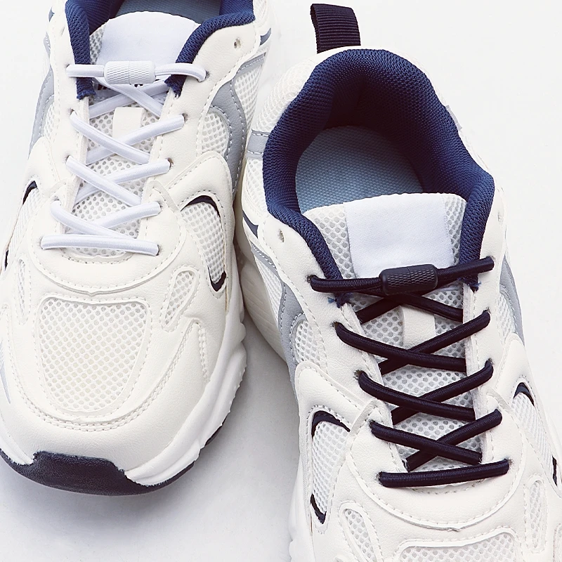 1Pair Round Elastic Laces No Tie Shoelaces Metal Capsule Buckle Shoelace Without Ties Sneakers Basketball Laces Shoe Accessories image 5