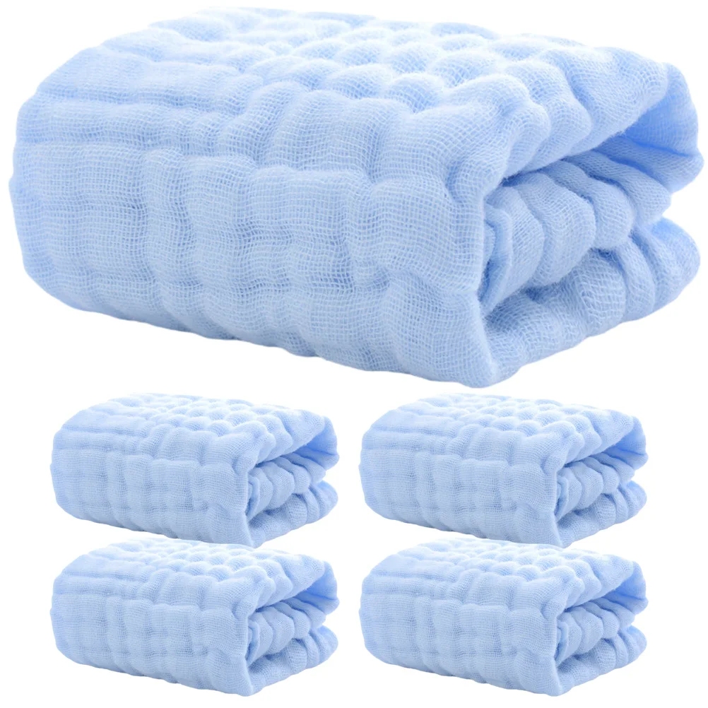 

5pcs Pink Pure Towels Muslin Drool Burp Cloths Baby Saliva H Towels Soft Comfortable Wash Dry