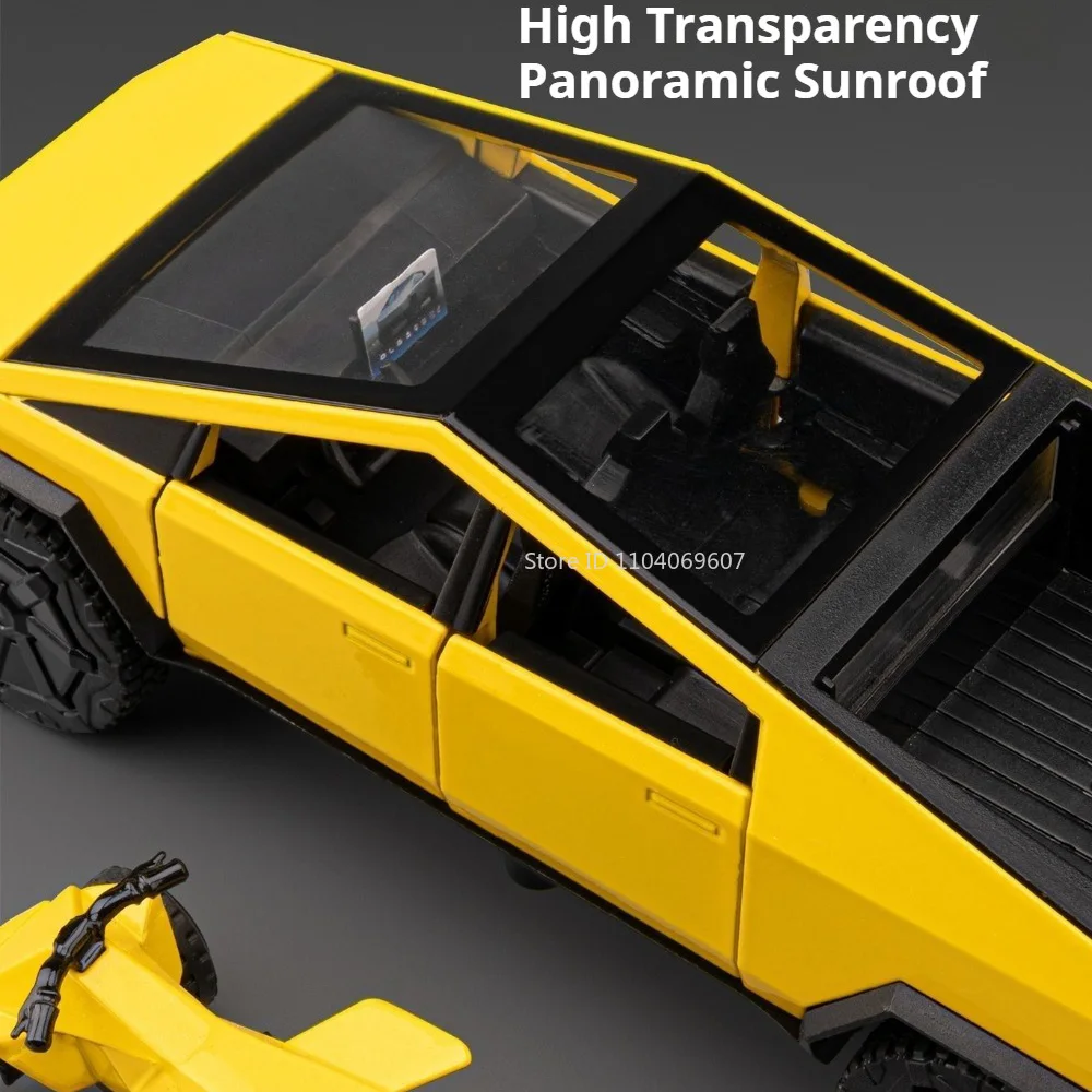 1:32 Pickup Modelli di auto in lega Diecast Toys con tirare indietro Musica leggera Veicoli in miniatura Porte aperte Auto per bambini Edutainment