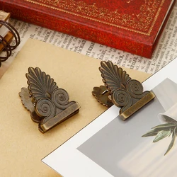 Vintage Bronze Binder Clips Bill Binder Clip Foldback Notes Letter File Paper Clip Binding Securing Clip for Office School