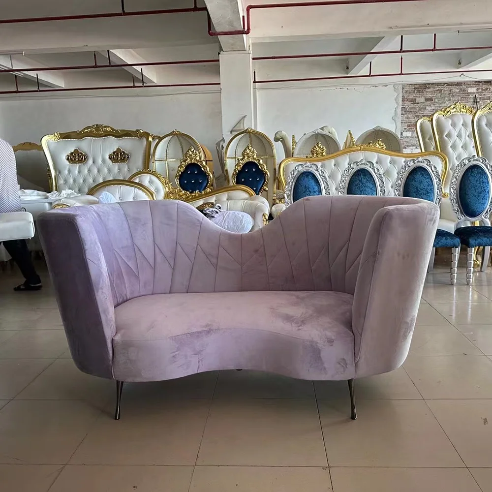 

Luxury Royal Queen King Throne Sofa Chair Velvet Fabric Lazy Sofa Chair Furniture For Rental