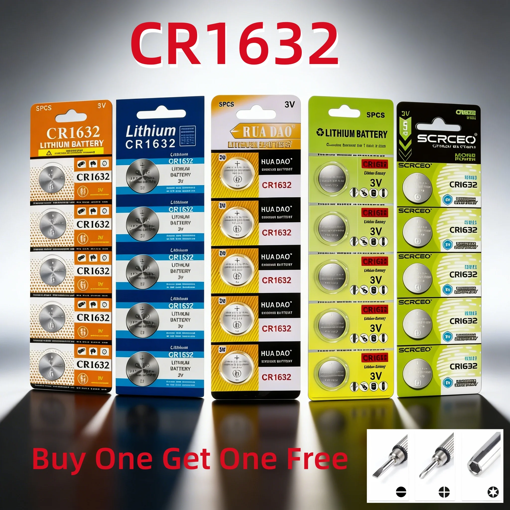 

Diverse Options 3V CR1632 Lithium Button Battery DL1632 BR1632 ECR1632 DL1632 LM1632 KCR1632 Coin Cell Watch Batteries Remote