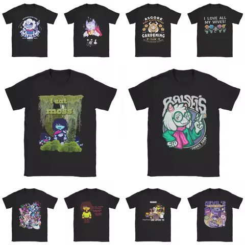 Funny Deltarune Funny Game T-Shirts Men Round Collar Pure Cotton T Shirts Short Sleeve Tees Birthday Present Clothes